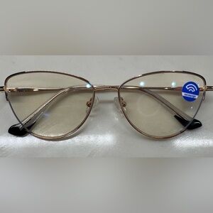 Fifth & Ninth Blue Light Glasses Gold Metal Frame New